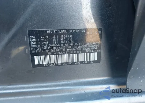 2018 Subaru Impreza 2.0I из США, поврежденный, VIN 4S3GTAA6XJ3712823